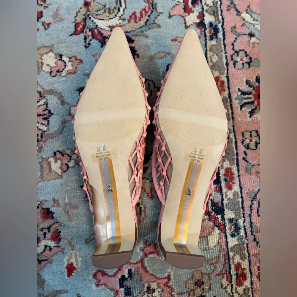 Never Worn! Sam Edelman - NWOT Blush Pink Snyder Mule Kitten Heels - Picture 4 of 9
